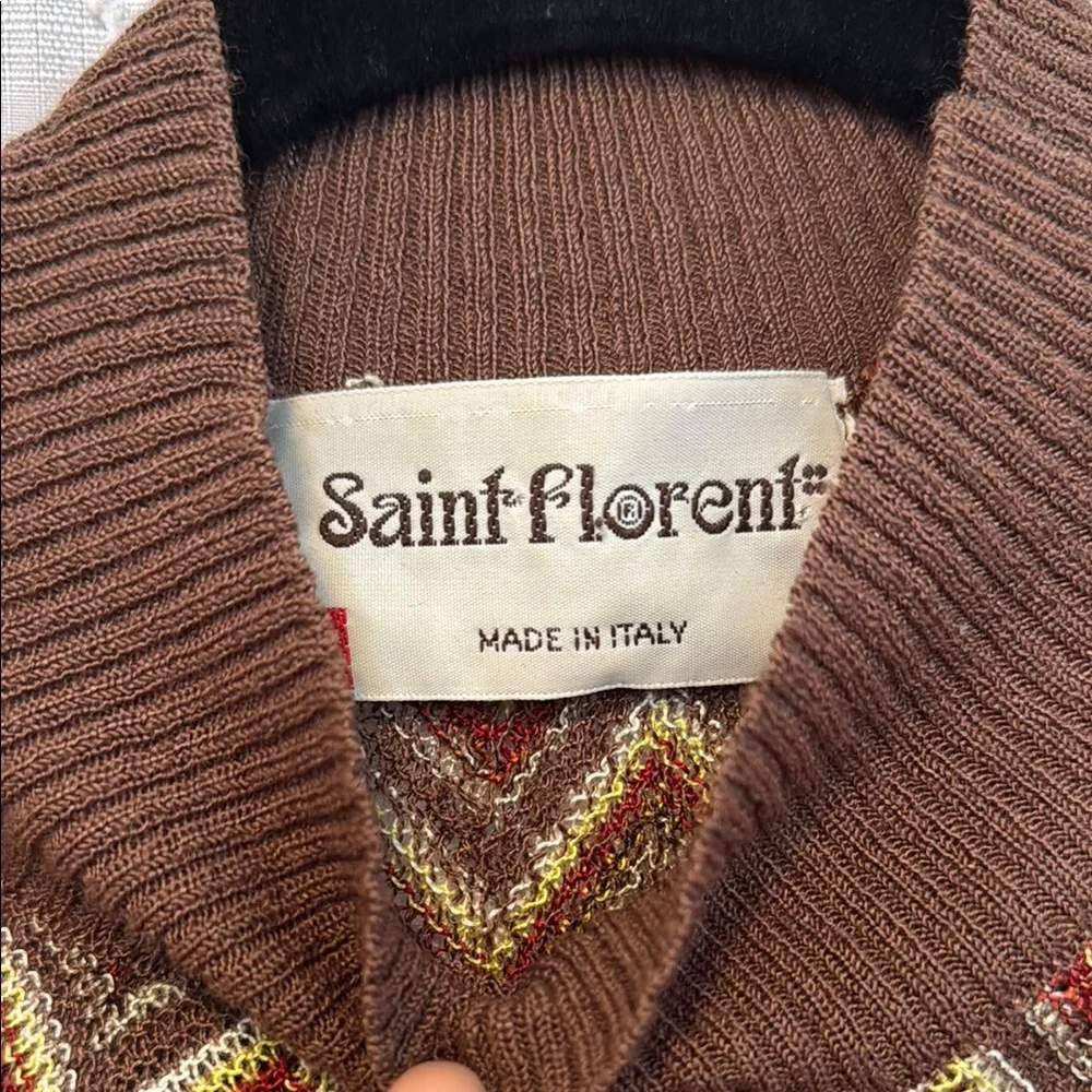 Vintage Saint Florent Chevron Pattern Sleeveless Top - Picture 2 of 6